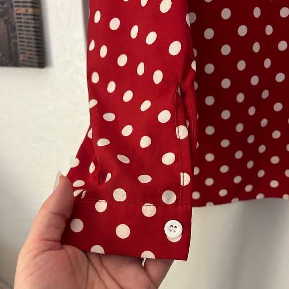 Women’s Polka Dot Button Down Blouse- Size XXL - Picture 7 of 7